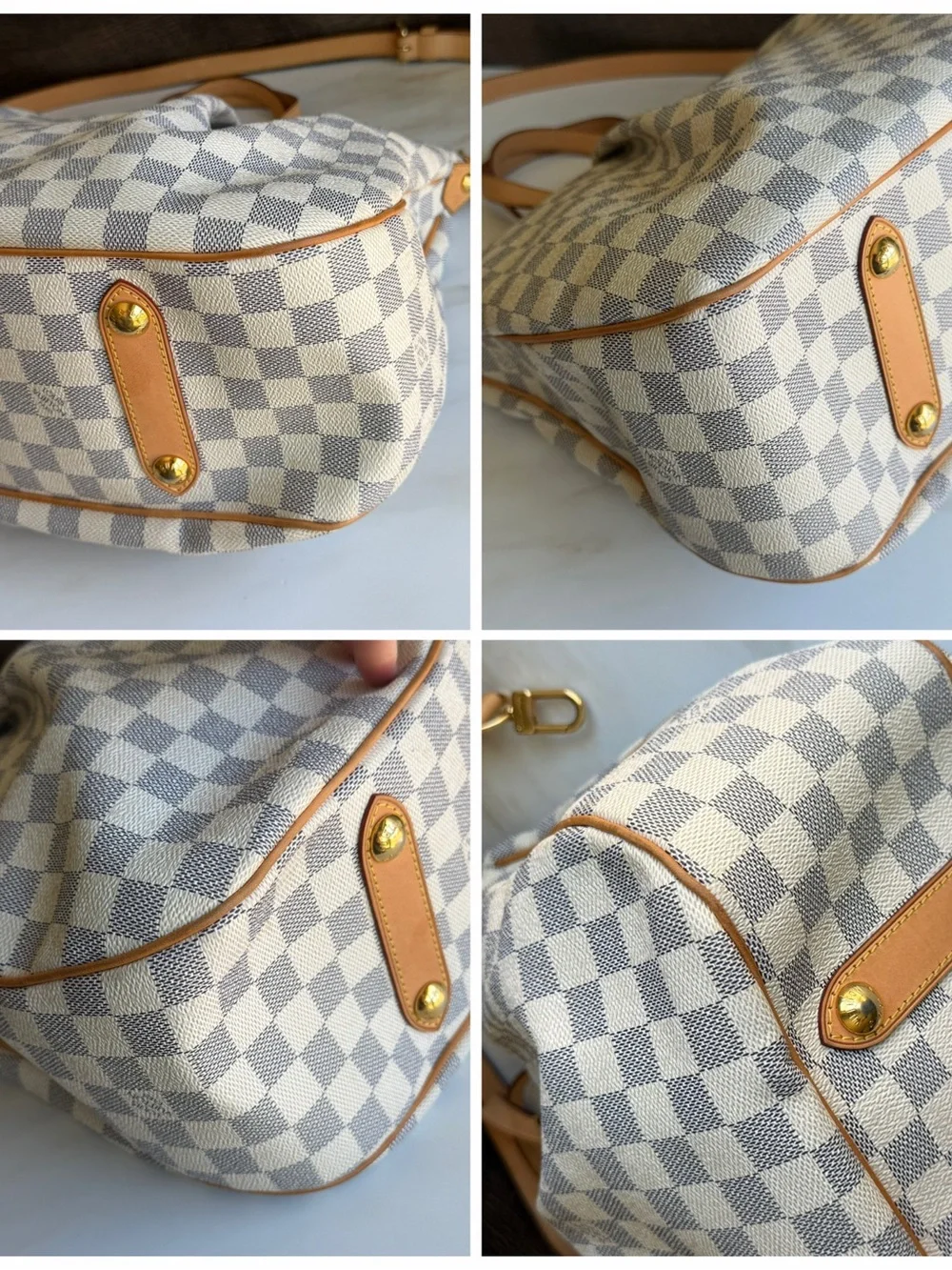 Authentic Louis Vuitton Siracusa GM Damier Azur Handbag Tote Bag Purse